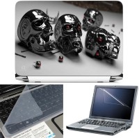 FineArts Metal Skull 3 in 1 Laptop Skin Pack With Screen Guard & Key Protector Combo Set(Multicolor)   Laptop Accessories  (FineArts)