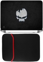 FineArts Skull Logo Laptop Skin with Reversible Laptop Sleeve Combo Set(Multicolor)   Laptop Accessories  (FineArts)