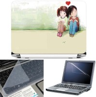 FineArts Boy Girl with Heart 3 in 1 Laptop Skin Pack With Screen Guard & Key Protector Combo Set(Multicolor)   Laptop Accessories  (FineArts)