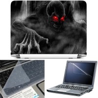 FineArts Black Ghost Red Eye 3 in 1 Laptop Skin Pack With Screen Guard & Key Protector Combo Set(Multicolor)   Laptop Accessories  (FineArts)
