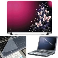FineArts Purple Butterfly 3 in 1 Laptop Skin Pack With Screen Guard & Key Protector Combo Set(Multicolor)   Laptop Accessories  (FineArts)