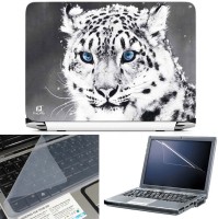 View FineArts Snow Leopard 3 in 1 Laptop Skin Pack With Screen Guard & Key Protector Combo Set(Multicolor) Laptop Accessories Price Online(FineArts)