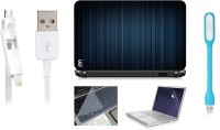 View Print Shapes Blue Purples Lines Laptop Skin with Screen Guard ,Key Guard,Usb led and Charging Data Cable Combo Set(Multicolor) Laptop Accessories Price Online(Print Shapes)