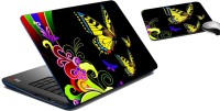 meSleep Floral Butterfly Laptop Skin And Mouse Pad 257 Combo Set(Multicolor)   Laptop Accessories  (meSleep)