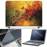 FineArts Butterfly Glass Art 3 in 1 Laptop Skin Pack With Screen Guard & Key Protector Combo Set(Multicolor)   Laptop Accessories  (FineArts)