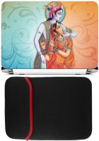 FineArts Lord Radha Krishna Laptop Skin with Reversible Laptop Sleeve Combo Set(Multicolor)   Laptop Accessories  (FineArts)