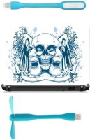 Print Shapes 3d White skull Combo Set(Multicolor)   Laptop Accessories  (Print Shapes)