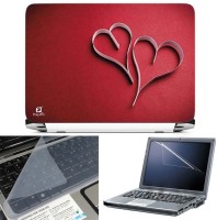 View FineArts Two Heart 3 in 1 Laptop Skin Pack With Screen Guard & Key Protector Combo Set(Multicolor) Laptop Accessories Price Online(FineArts)