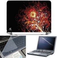 FineArts Abastract Flower 3 in 1 Laptop Skin Pack With Screen Guard & Key Protector Combo Set(Multicolor)   Laptop Accessories  (FineArts)