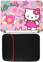 FineArts Hello Kitty Pink Laptop Skin with Reversible Laptop Sleeve Combo Set(Multicolor)   Laptop Accessories  (FineArts)