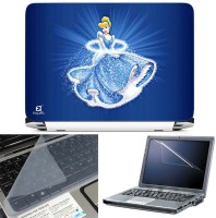 View FineArts Cinderella 3 in 1 Laptop Skin Pack With Screen Guard & Key Protector Combo Set(Multicolor) Laptop Accessories Price Online(FineArts)