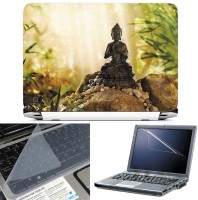 FineArts Buddha on Rock 3 in 1 Laptop Skin Pack With Screen Guard & Key Protector Combo Set(Multicolor)   Laptop Accessories  (FineArts)