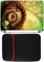 FineArts Compass 11 Skin Laptop Skin with Reversible Laptop Sleeve Combo Set(Multicolor)   Laptop Accessories  (FineArts)