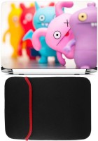 FineArts Cute Wallpapers Laptop Skin with Reversible Laptop Sleeve Combo Set(Multicolor)   Laptop Accessories  (FineArts)