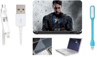 Print Shapes Captain Laptop Skin with Screen Guard ,Key Guard,Usb led and Charging Data Cable Combo Set(Multicolor)   Laptop Accessories  (Print Shapes)