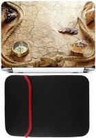 FineArts Compass 5 Skin Laptop Skin with Reversible Laptop Sleeve Combo Set(Multicolor)   Laptop Accessories  (FineArts)