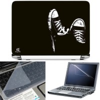 FineArts Black and White Shoes 3 in 1 Laptop Skin Pack With Screen Guard & Key Protector Combo Set(Multicolor)   Laptop Accessories  (FineArts)