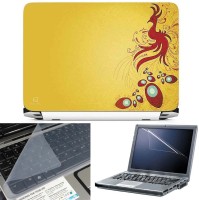 FineArts Peacock Artistic 3 in 1 Laptop Skin Pack With Screen Guard & Key Protector Combo Set(Multicolor)   Laptop Accessories  (FineArts)