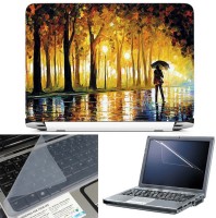 FineArts Oil Painting Man with Umbrella 3 in 1 Laptop Skin Pack With Screen Guard & Key Protector Combo Set(Multicolor)   Laptop Accessories  (FineArts)