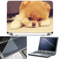FineArts Puppy On Carpet 3 in 1 Laptop Skin Pack With Screen Guard & Key Protector Combo Set(Multicolor)   Laptop Accessories  (FineArts)