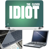 FineArts The Clever Idiot 3 in 1 Laptop Skin Pack With Screen Guard & Key Protector Combo Set(Multicolor) RS.299.00