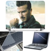 FineArts David Beckham 3 in 1 Laptop Skin Pack With Screen Guard & Key Protector Combo Set(Multicolor)   Laptop Accessories  (FineArts)