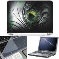 FineArts Black Feather 3 in 1 Laptop Skin Pack With Screen Guard & Key Protector Combo Set(Multicolor)   Laptop Accessories  (FineArts)