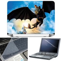FineArts Hiccup Riding Toothless 3 in 1 Laptop Skin Pack With Screen Guard & Key Protector Combo Set(Multicolor)   Laptop Accessories  (FineArts)