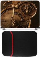View FineArts Antique Time Design Laptop Skin with Reversible Laptop Sleeve Combo Set(Multicolor) Laptop Accessories Price Online(FineArts)