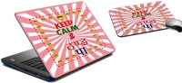 meSleep Keep Calm Laptop Skin and Mouse Pad 166 Combo Set(Multicolor)   Laptop Accessories  (meSleep)