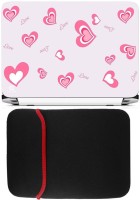FineArts Love Signs Laptop Skin with Reversible Laptop Sleeve Combo Set(Multicolor)   Laptop Accessories  (FineArts)