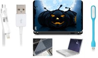 Print Shapes Pumkins dark Laptop Skin with Screen Guard ,Key Guard,Usb led and Charging Data Cable Combo Set(Multicolor)   Laptop Accessories  (Print Shapes)