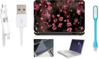 Print Shapes Pink Flowers Combo Set(Multicolor)   Laptop Accessories  (Print Shapes)