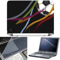FineArts Football Color Lines 3 in 1 Laptop Skin Pack With Screen Guard & Key Protector Combo Set(Multicolor)   Laptop Accessories  (FineArts)