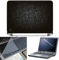 FineArts Black Grey Spirals 3 in 1 Laptop Skin Pack With Screen Guard & Key Protector Combo Set(Multicolor)   Laptop Accessories  (FineArts)