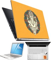 FineArts Lord Ganesh H122 4 in 1 Laptop Skin Pack with Screen Guard, Key Protector and Palmrest Skin Combo Set(Multicolor)   Laptop Accessories  (FineArts)