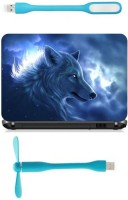 Print Shapes Blue artistic Wolf Combo Set(Multicolor)   Laptop Accessories  (Print Shapes)