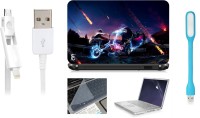 View Print Shapes Car and bike Accident Laptop Skin with Screen Guard ,Key Guard,Usb led and Charging Data Cable Combo Set(Multicolor) Laptop Accessories Price Online(Print Shapes)