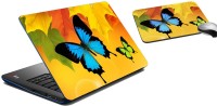 meSleep Butterfly Laptop Skin And Mouse Pad 388 Combo Set(Multicolor)   Laptop Accessories  (meSleep)