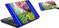 meSleep White Peacock Laptop Skin and Mouse Pad 160 Combo Set(Multicolor)   Laptop Accessories  (meSleep)