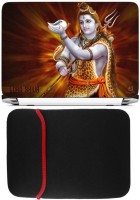 View FineArts Lord Shiva Laptop Skin with Reversible Laptop Sleeve Combo Set(Multicolor) Laptop Accessories Price Online(FineArts)