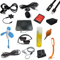 View Techvik Set Of 15 In 1 USB Powered Cooling Pad,Flexible USB LED Light Lamp,Netbook Security Number Combination Lock Cable,3 Pin Power Supply Cord Cable Adapter,Collar Mic,40 CD Bag,LCD Cleaner, Etc Laptop Accessories Combo Set(Multicolor) Laptop Accessories Price Online(Techvik)