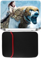 FineArts Golden Compass Bear Laptop Skin with Reversible Laptop Sleeve Combo Set(Multicolor)   Laptop Accessories  (FineArts)