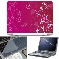 View FineArts Abstract Pink 3 in 1 Laptop Skin Pack With Screen Guard & Key Protector Combo Set(Multicolor) Laptop Accessories Price Online(FineArts)