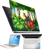 View FineArts Jungle H121 4 in 1 Laptop Skin Pack with Screen Guard, Key Protector and Palmrest Skin Combo Set(Multicolor) Laptop Accessories Price Online(FineArts)