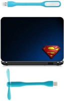 Print Shapes Superman logo with blue abstract Combo Set(Multicolor)   Laptop Accessories  (Print Shapes)