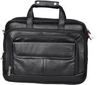 Leather Bags & More... 17 inch Expandable Laptop Messenger Bag(Black)   Laptop Accessories  (Leather Bags & More...)