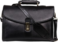 View Leatherworld 16 inch Laptop Messenger Bag(Black) Laptop Accessories Price Online(Leatherworld)