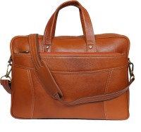 View Leatherworld 15 inch Laptop Messenger Bag(Tan) Laptop Accessories Price Online(Leatherworld)