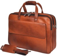 View Leather Bags & More... 17 inch Laptop Messenger Bag(Tan) Laptop Accessories Price Online(Leather Bags & More...)